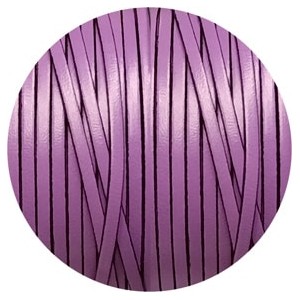 Cuir plat lisse de 3mm couleur lilas en vente au cm pour vos bracelets