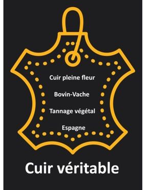 Cuir plat de 5mm marron très foncé couture marron foncé en vente au cm-Premium