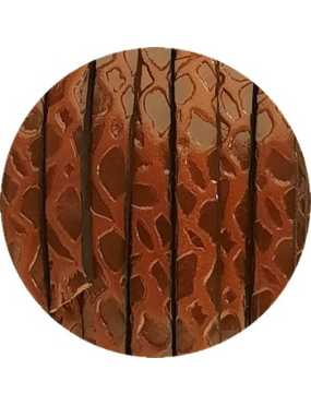 Cuir plat de 5mm fantaisie avec relief marron en vente au cm