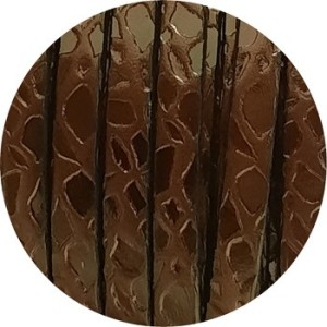 Cuir plat de 5mm fantaisie avec relief marron foncé en vente au cm