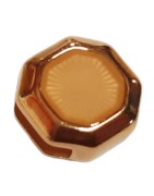 Passant octogonal de 14mm en zamak couleur or émaillé crème