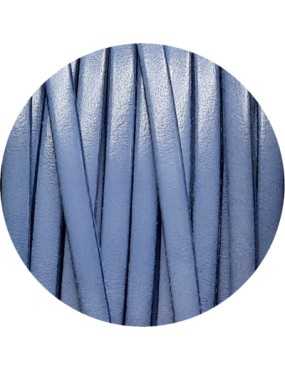 Cuir plat de 5mm de couleur bleu jeans version 2 en vente au cm