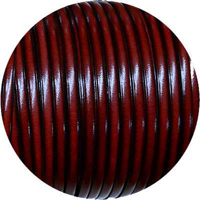 Cuir plat de 5mm lisse bordeaux vendu à la coupe au mètre-Premium.