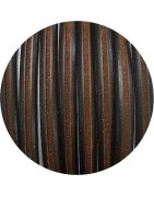 Cordon de gros cuir 9mm x 6mm de couleur marron foncé rainuré-vente au cm
