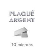 Demi jonc magnétique pour cuir plat de 10mm en métal plaqué argent 10 microns