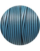 Cordon de cuir plat 3mm bleu ciel-vente au cm