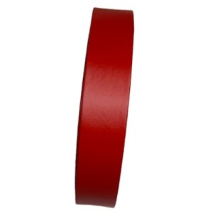 Bande de cuir plat de 20mm de large rouge satiné bords droits