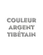 Sachet de 10 pampilles visage metal couleur argent tibetain-11mm