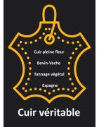Cuir plat lisse de 10mm marron très foncé vendu au cm-Premium